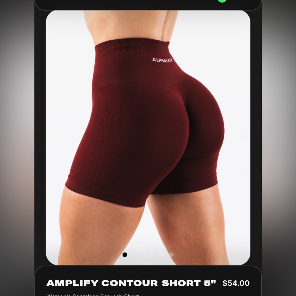 NWOT Alphalete Amplify Contour 5” Short - New Burgundy